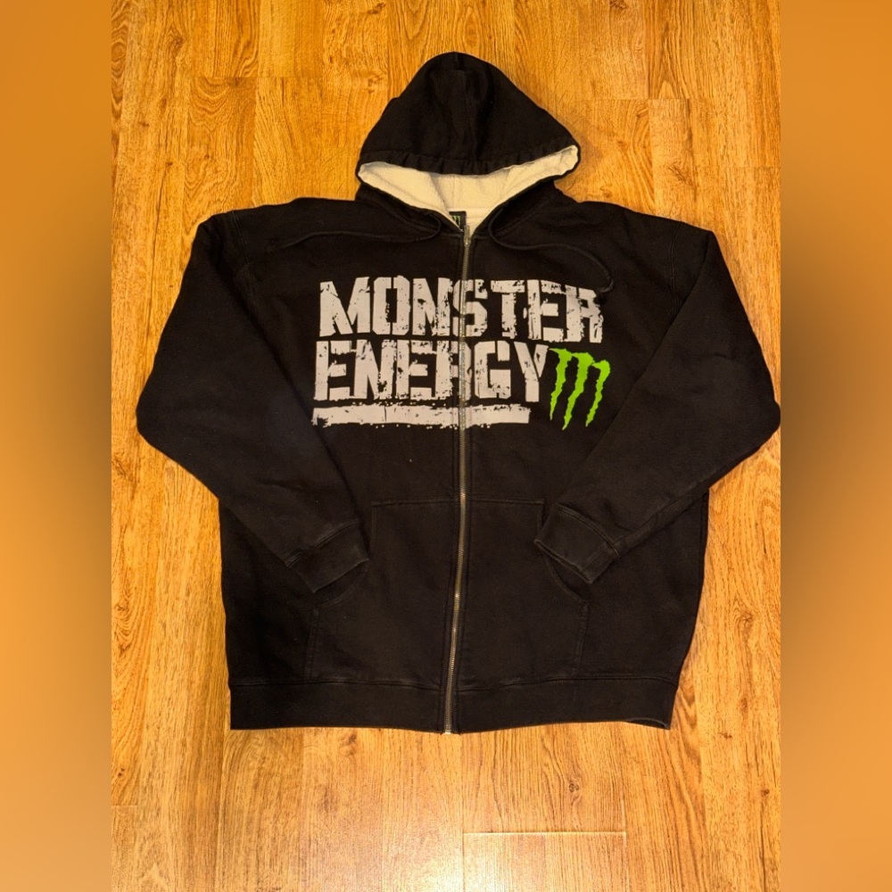 Y2K Panic Switch Army - Monster Energy Biggy Full Zip Hoodie Sweatshirt Men’s XL